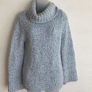 Express Handknit Blue Cowlneck Light Blue Sweater